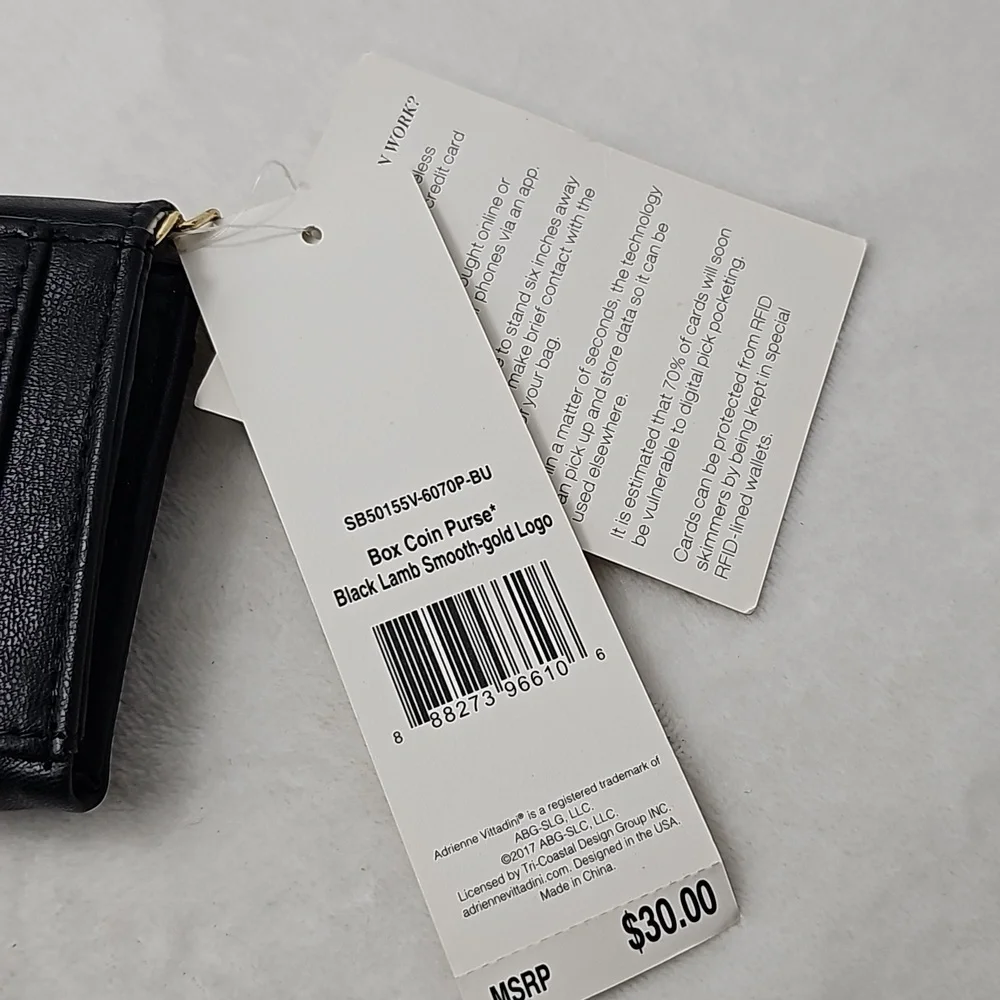 Adrienne Vitaddini RFID Black Coin Purse